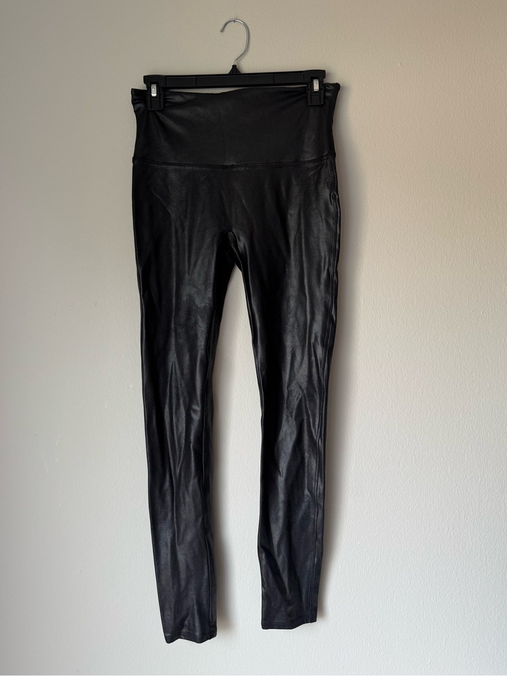 SPANX Faux Leather High-Waist Leggings in Black
